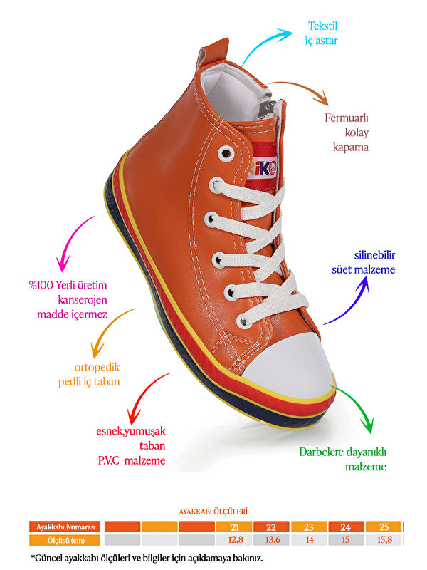 Pant Günlük Bağcıklı Fermuarlı Erkek Bebek Spor Ayakkabı - Görsel 3