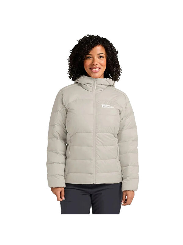 Jack Wolfskin Ather Down Hoody Rds Kadın Bej Outdoor Ceketi