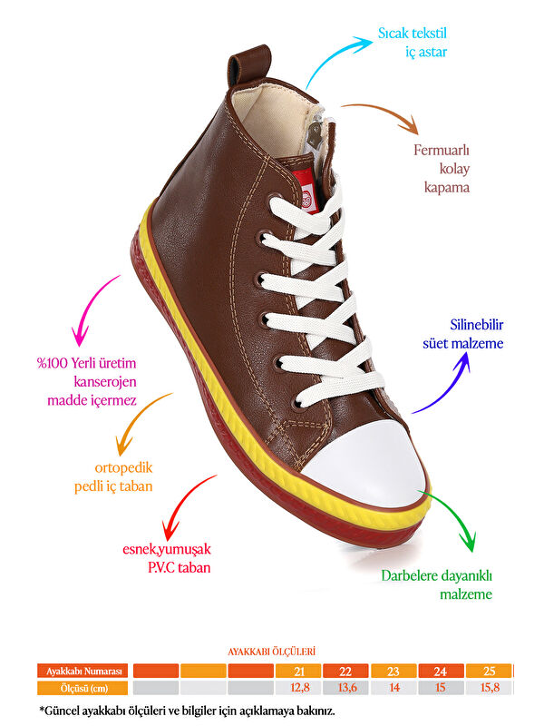Pant Günlük Bağcıklı Fermuarlı Erkek Bebek Spor Ayakkabı - Görsel 3