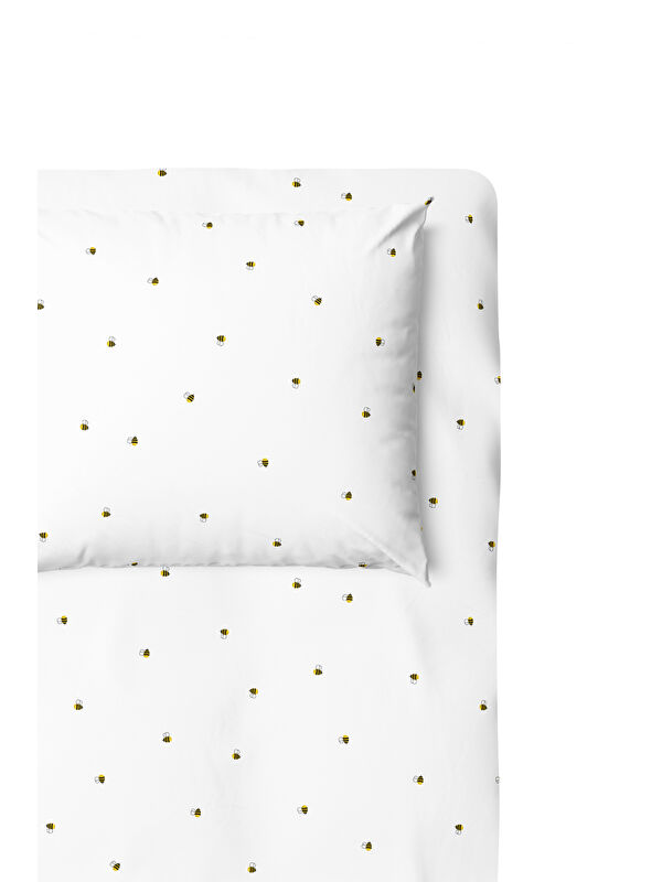 Casadora Baby Happy Bee Allover Saten Lastikli Çarşaf Seti- 70x140x20+35x45cm