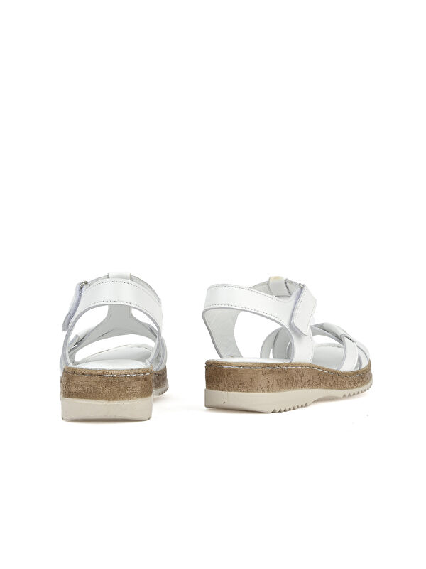 Kadın Hakiki Deri Sandalet 1511051Z011 Beyaz - Görsel 4