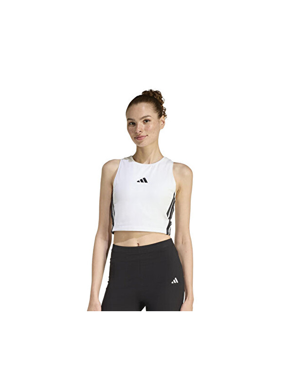 Adidas W 3S Pad Tk Kadın Günlük Crop Üst JZ6876 Beyaz