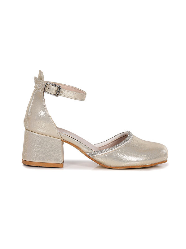 Ressa Vakko Taşlı Kız Çocuk 5 Cm Topuklu Sandalet Abiye Ayakkabı - Görsel 5