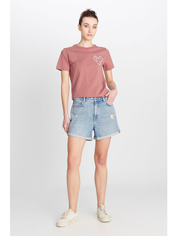Wrangler %100 Pamuk Regular Fit Mavi Mini Denim Jean Şort