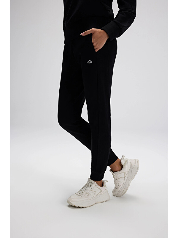 Ellesse Pamuklu Regular Fit Normal Bel Ribanalı Paça Kadın Eşofman Altı EF568-BK