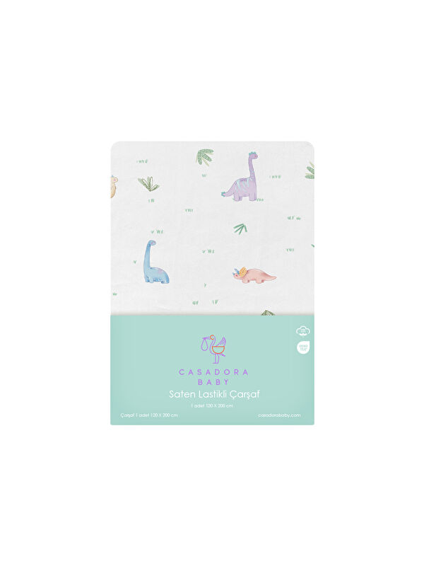 Casadora Baby Dino Saten Fitted Çarşaf - 120x200x30cm