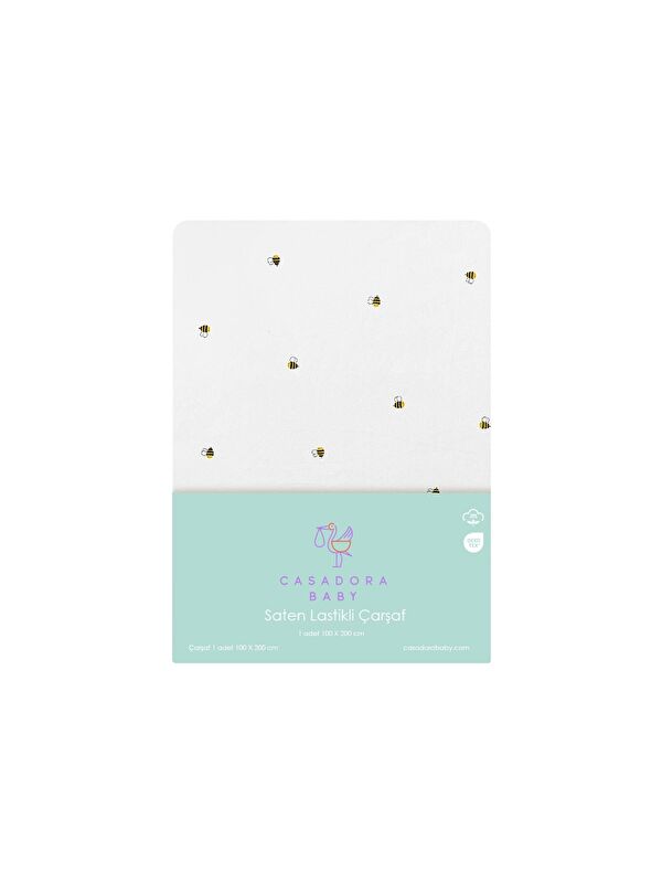 Casadora Baby Happy Bee Allover Saten Fitted Çarşaf - 100x200x30cm