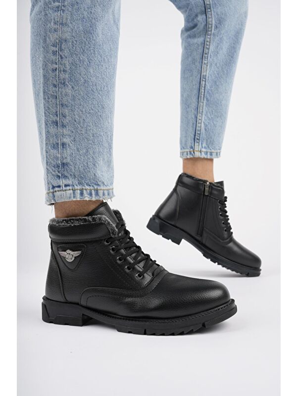 CAPRİO Bağcıklı Fermuarlı İçi Kürklü Erkek Kışlık Bot - Görsel 4