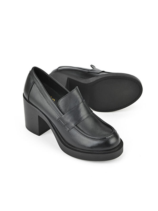 Kadın Hakiki Deri Ayakkabı 1531050Z25101100Y Siyah - Görsel 5