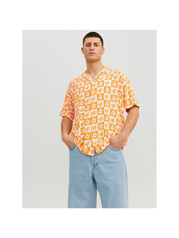 Jack & Jones Gallery Resort Erkek Turuncu Desenli Gömlek