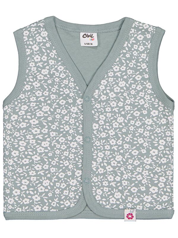 Civil Baby Çiçek 6-18 Ay Yelek - Yeşil 12-18 Ay