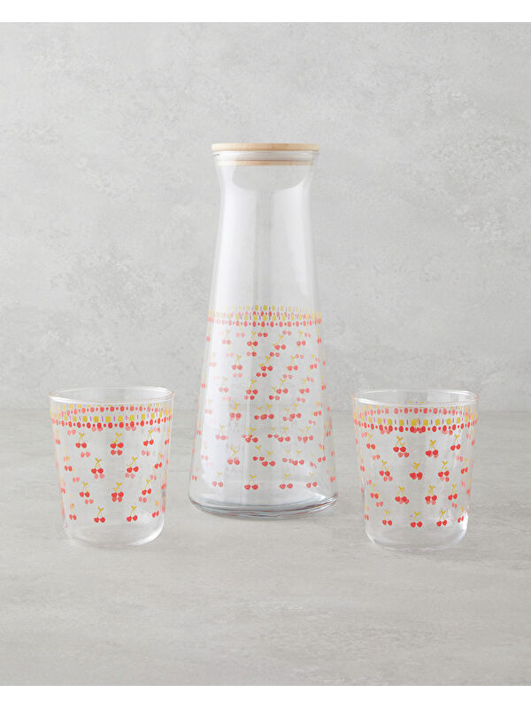 English Home Cherrypop Cam 3 Parça Su Takımı 1150 ml + 315 ml Kırmızı