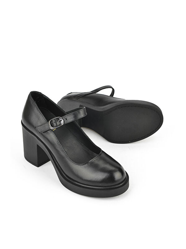 Kadın Hakiki Deri Ayakkabı 1531050Z25101802Y Siyah - Görsel 5