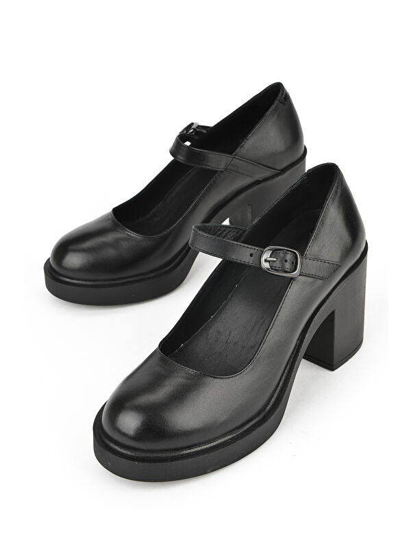 Kadın Hakiki Deri Ayakkabı 1531050Z25101802Y Siyah - Görsel 6