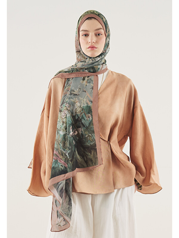 Fresh Scarfs Soft Dream Desen Soft Viskon Şal Somon
