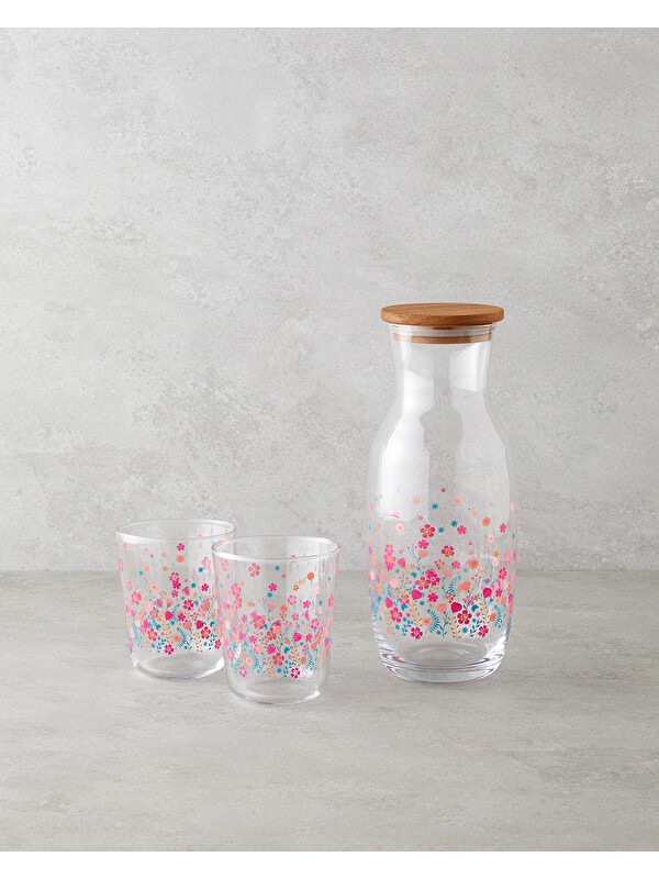 English Home Auro Cam 3 Parça Su Takımı 1000 ml + 315 ml Renkli