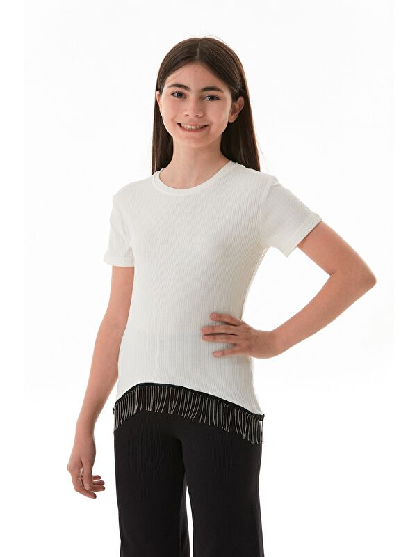 Fullamoda Fitilli Beli Zincirli Kız Çocuk Body