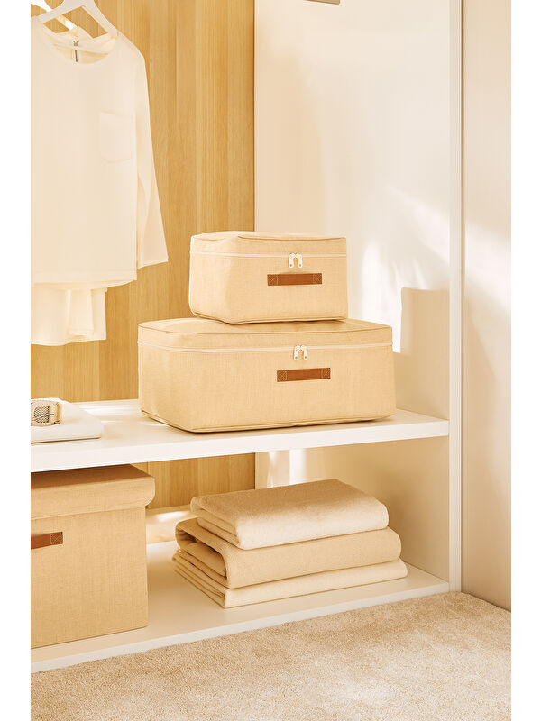 Ocean Home Textile 2'li Jüt Keten Hurç Set 30 x 22 x 18 / 52 x 28 x 21 cm