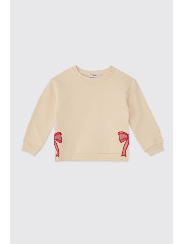 Panço Kız Bebek Ekru Sweatshirt