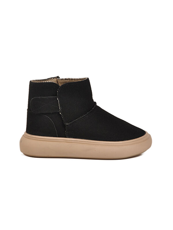 Ayakmod Siyah Süet Cırtlı Unisex Çocuk Bot 823760 P