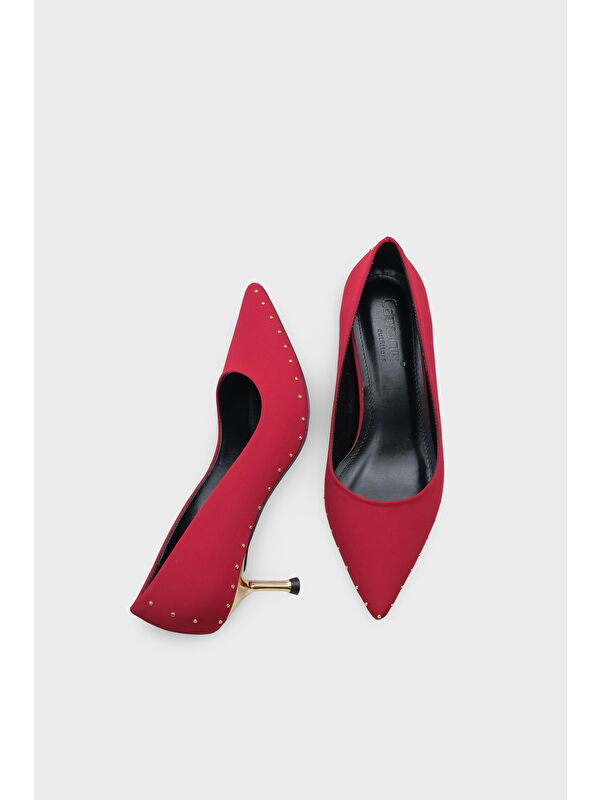 Capone Outfitters Siyah Capone Outfitters Anny Sivri Burunlu Metal Aksesuarlı Metal Topuklu Stiletto