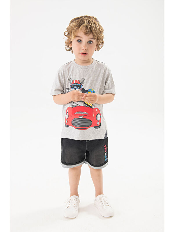 Boboli Born To Ride Baskılı Erkek Çocuk Denim Şort