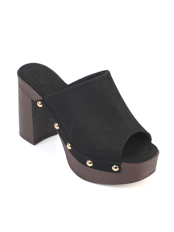 Capone Outfitters Cornelle Platform Süet Görünümlü Tek Bantlı Kadın Sabo Terlik