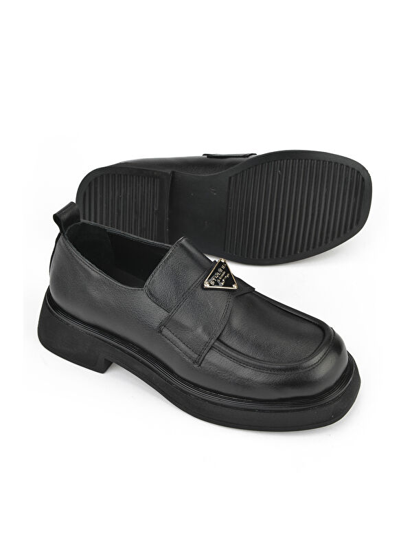 Kadın Hakiki Deri Ayakkabı 1531050Z25100553Y Siyah - Görsel 5