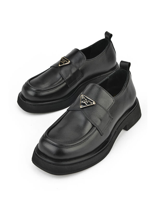 Kadın Hakiki Deri Ayakkabı 1531050Z25100553Y Siyah - Görsel 6