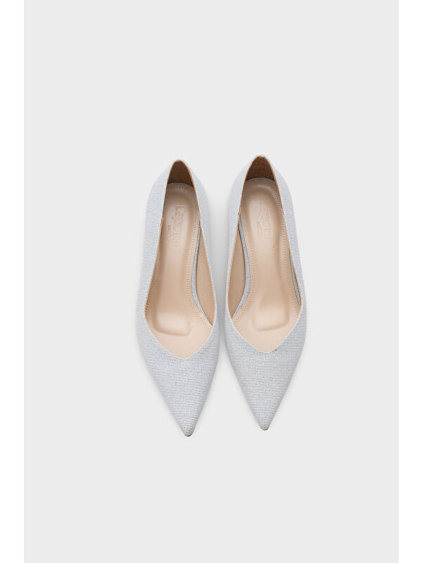 Capone Outfitters Gri Capone Outfitters Malinda Orta Topuklu Metal Topuklu Kadın Stiletto