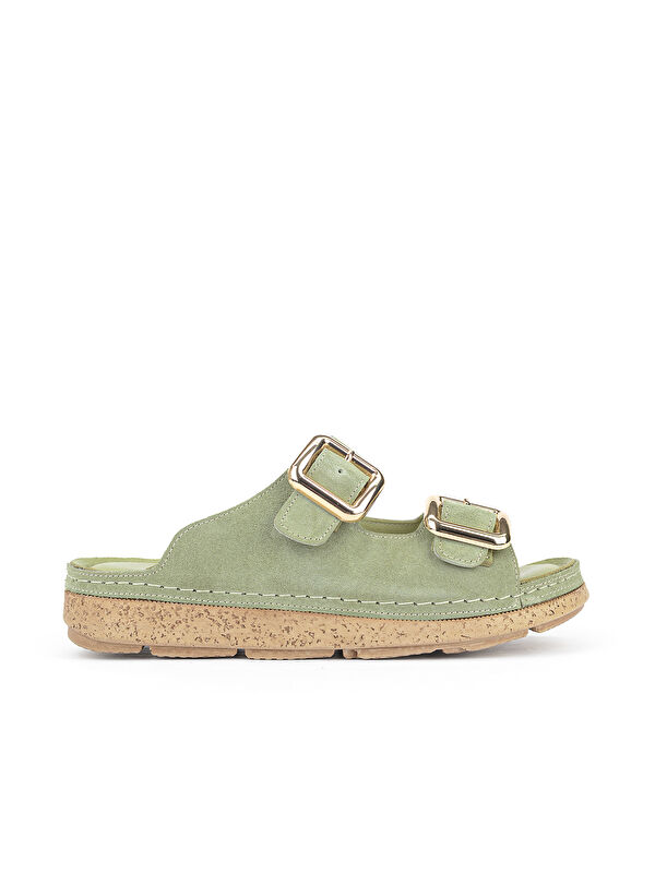 Ziya Ayakkabi Bej Ziya Ayakkabi Hakiki Kadın Deri Terlik 1611008ZM200