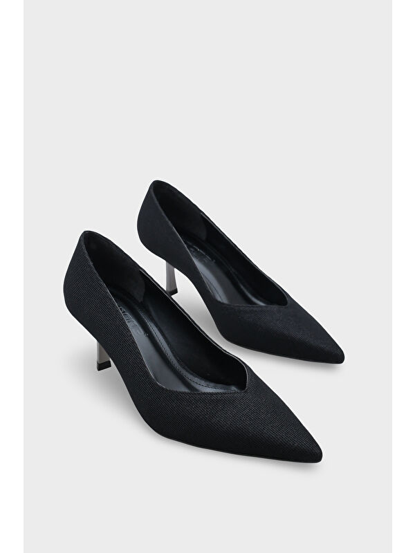 Capone Outfitters Siyah Capone Outfitters Malinda Orta Topuklu Metal Topuklu Kadın Stiletto