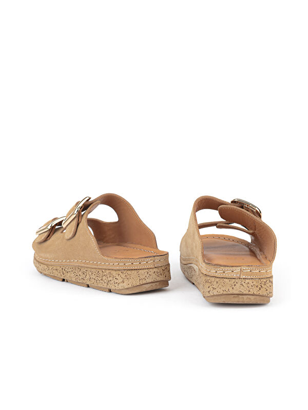 Ziya Ayakkabi Bej Ziya Ayakkabi Hakiki Kadın Deri Terlik 1611008ZM200