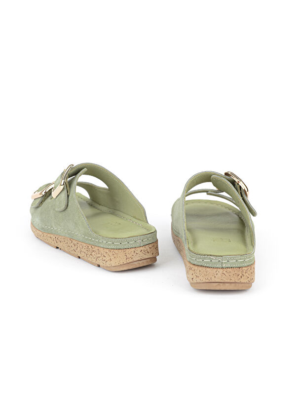 Ziya Ayakkabi Bej Ziya Ayakkabi Hakiki Kadın Deri Terlik 1611008ZM200