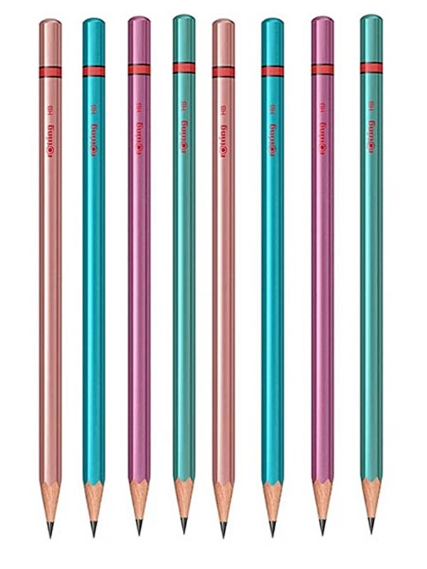 Artlantis Rotring Metalik Kurşun Kalem 8 Li 1 Paket Siyah Renkli Kurşun Kalem 4 Renk HB Kurşun Kalem