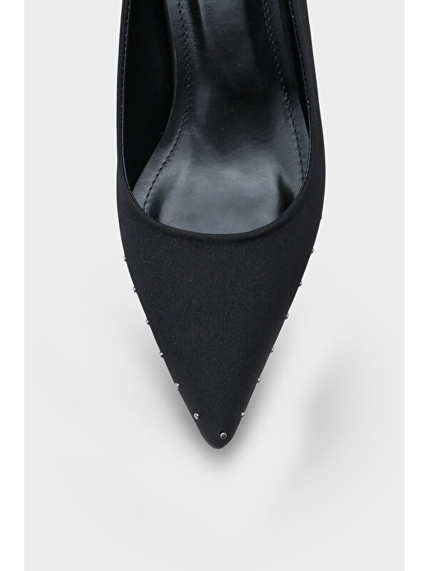 Capone Outfitters Siyah Capone Outfitters Anny Sivri Burunlu Metal Aksesuarlı Metal Topuklu Stiletto