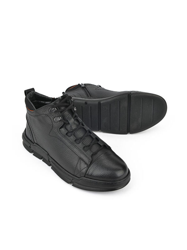 Erkek Hakiki Deri Bot 1531040ZK2201 Siyah - Görsel 3