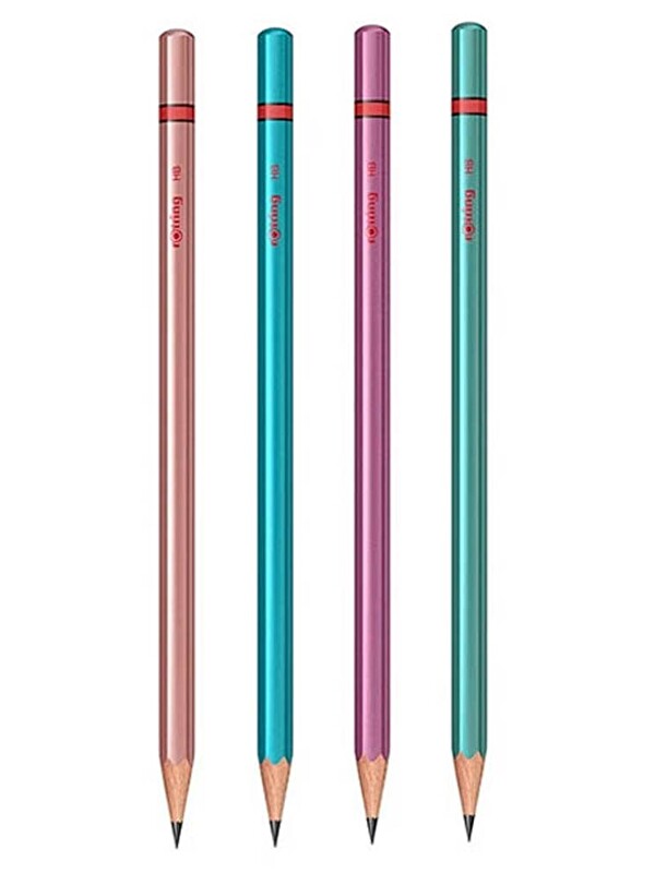 Artlantis Rotring Metalik Kurşun Kalem 4 Lü 1 Paket Siyah Renkli Kurşun Kalem 4 Renk HB Kurşun Kalem
