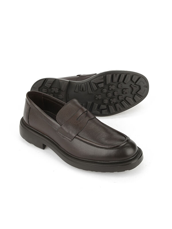 Erkek Hakiki Deri Ayakkabı 153986Z4337 Kahve - Görsel 5