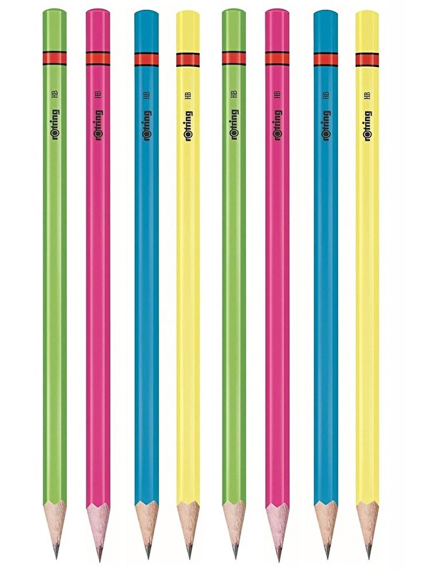 Artlantis Rotring Neon Kurşun Kalem 8 Li 1 Paket Renkli Kurşun Kalem Mavi Yeşil Sarı Pembe HB Kurşun Kalem