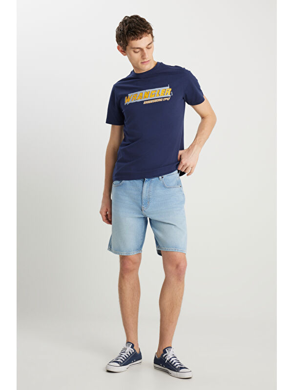 Wrangler Frontier Regular Fit %100 Pamuk Açık Mavi Jean Şort