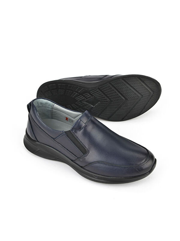Erkek Hakiki Deri Konfor Ayakkabı 1531055Z1060 Lacivert - Görsel 5