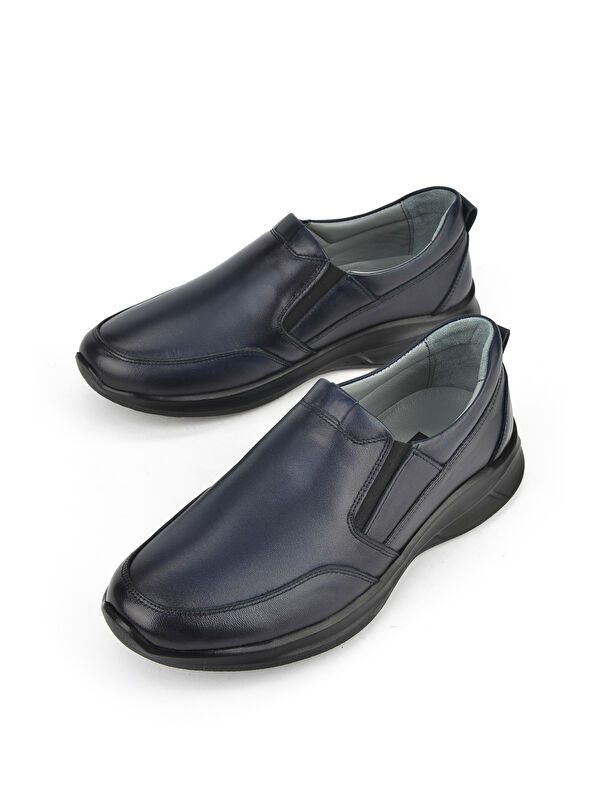 Erkek Hakiki Deri Konfor Ayakkabı 1531055Z1060 Lacivert - Görsel 6