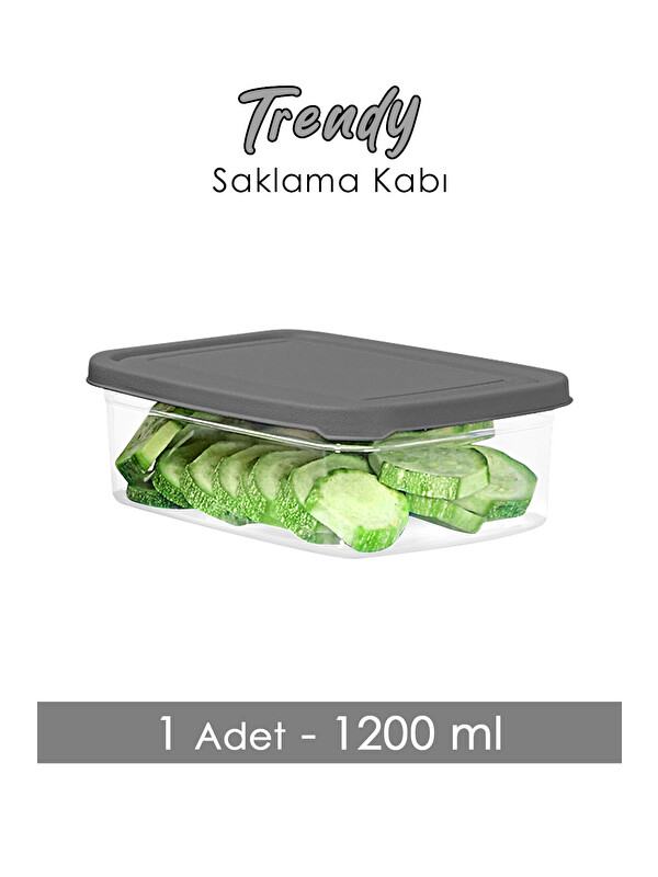 Meleni Home 1 Adet Dikdörtgen Erzak Saklama Kabı 1200 ml