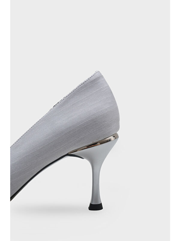 Capone Outfitters Gri Capone Outfitters Malinde Saten Kadın Stiletto