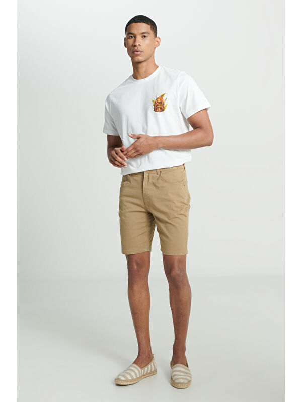 Lee Regular Fit Normal Bel Bej Şort