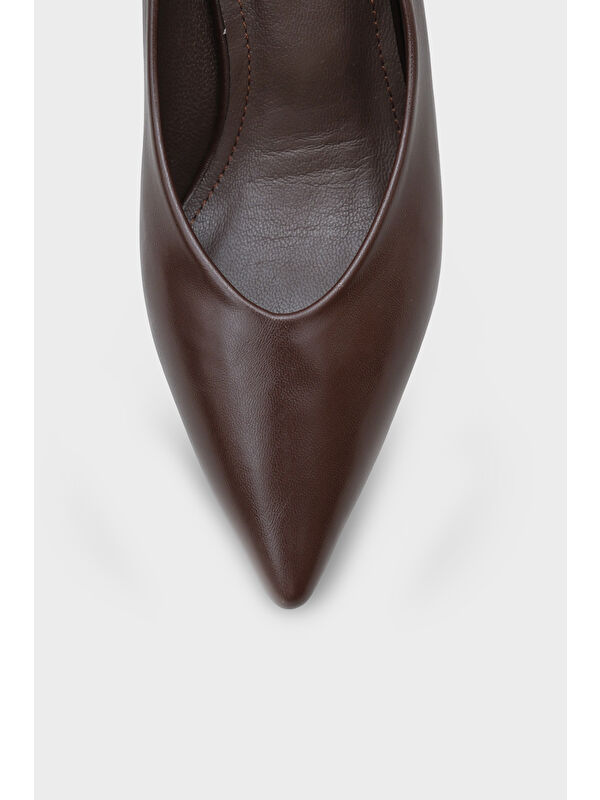 Capone Outfitters Kahverengi Capone Outfitters Merle Sivri Burunlu Hakiki Deri Astarlı Stiletto