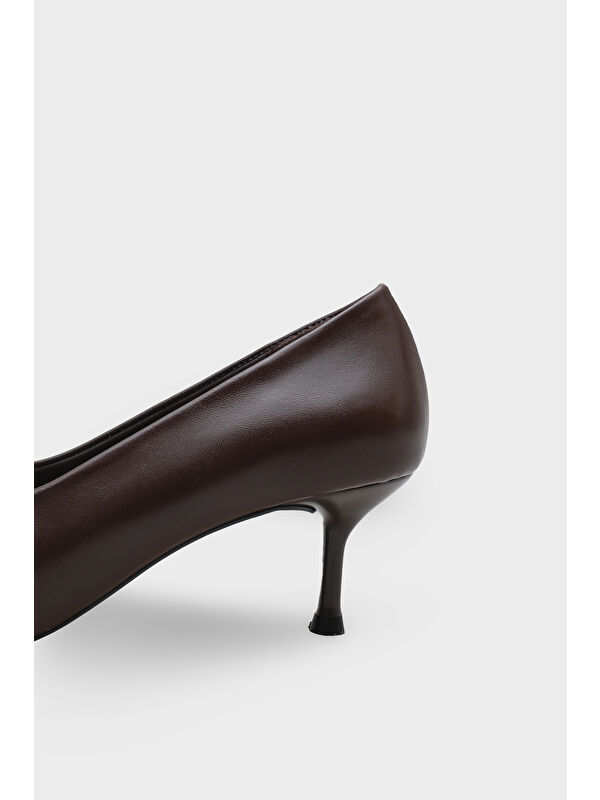 Capone Outfitters Kahverengi Capone Outfitters Merle Sivri Burunlu Hakiki Deri Astarlı Stiletto