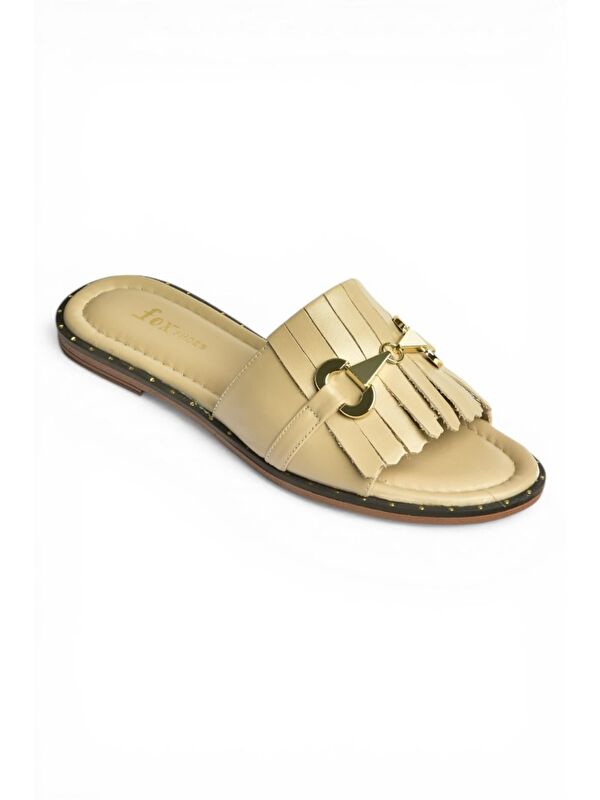 Fox Shoes Bej Kadın Terlik Y291873003