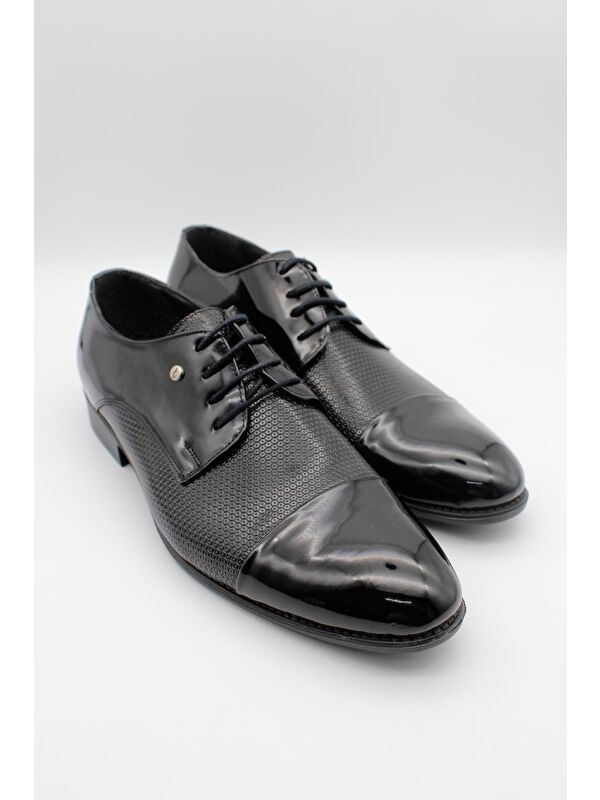 Siyah Rugan Bağcıklı Tokalı Smokin Ayakkabı 1033240151 - Görsel 4